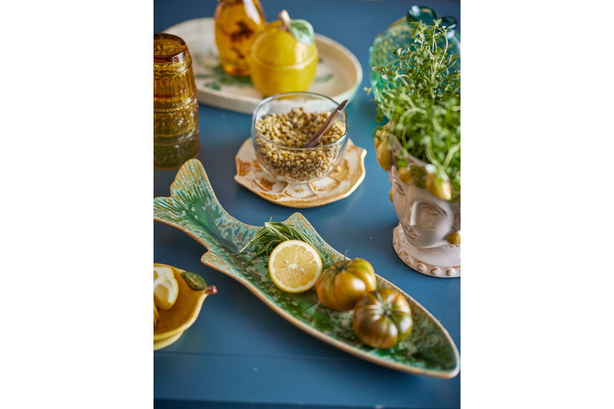 Serveerschaal Eirun - gemaakt van steengoed - visvorm