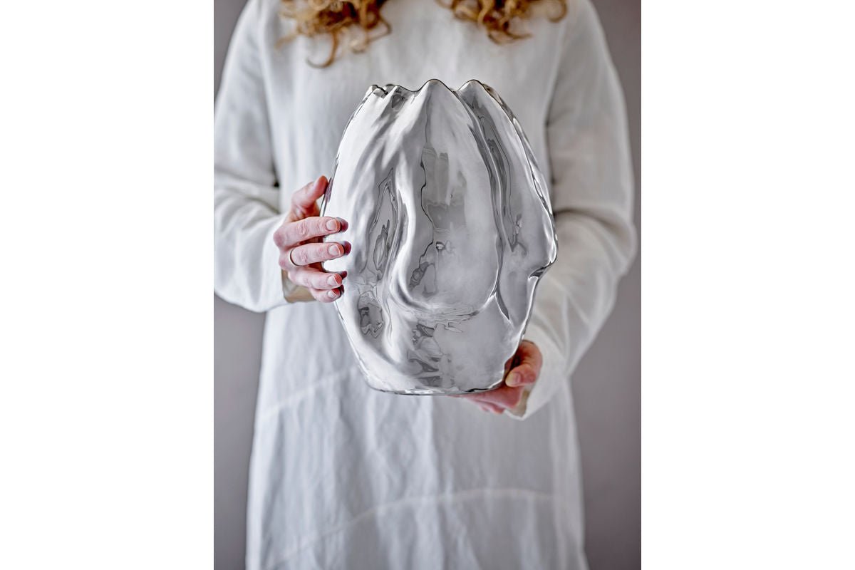 Vaas „Argon“ – Zilverkleurig steengoed