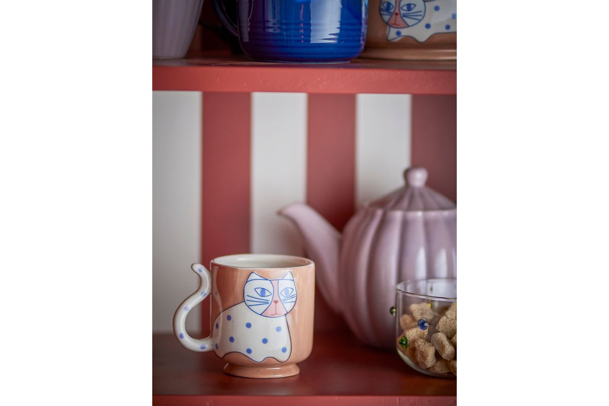 Bekerset Aldra – Kattenmotief steengoed (4-delig)