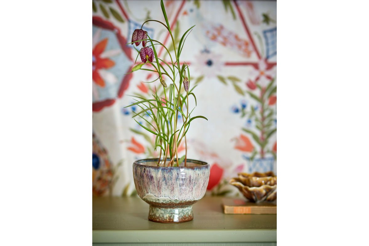 Bloempot „Nerila“ – Blauw steengoed