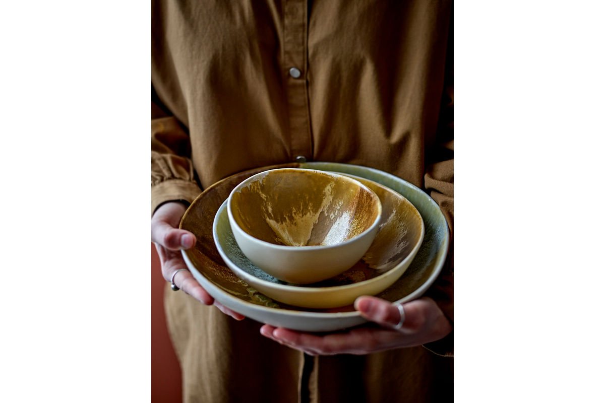 Schaalset „Solari“ – Geel steengoed (4-delig)