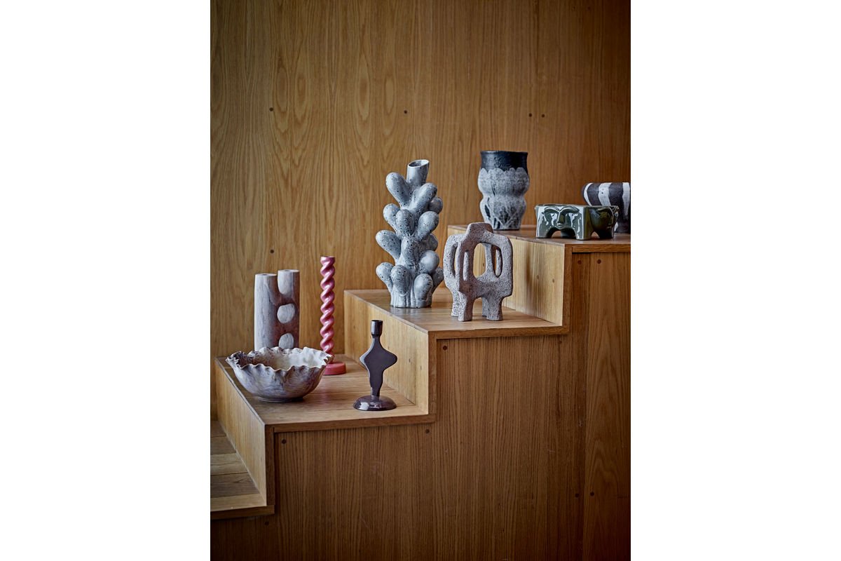 Bloempot Elvar – Gestructureerde glazuur in Blauw met aardetinten