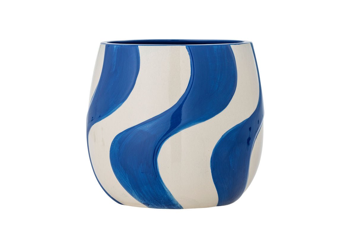 Bloempot „Maris“ – Blauw steengoed