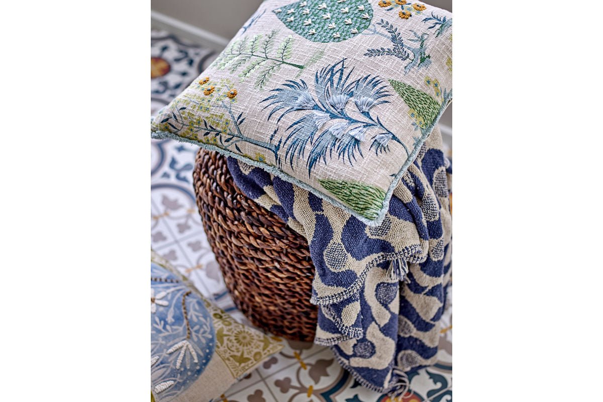 Plaid Valea - Blauw, van gerecycled katoen