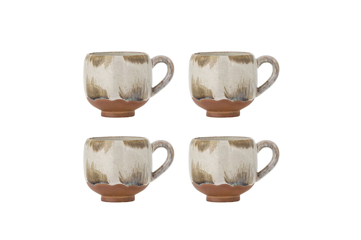Tassenset „Salen“ – Bruin steengoed (4-delig)