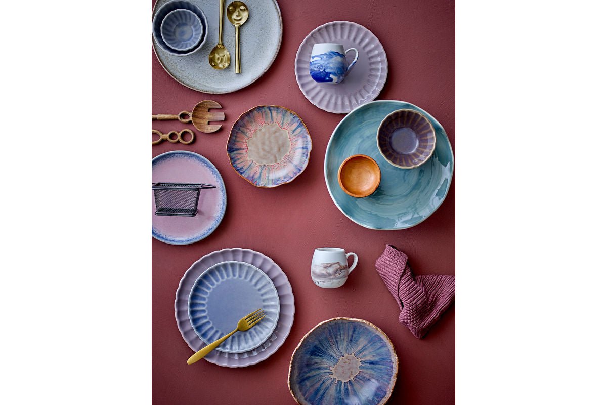 Schaal Cebu – steengoed met aquarelachtige glazuur