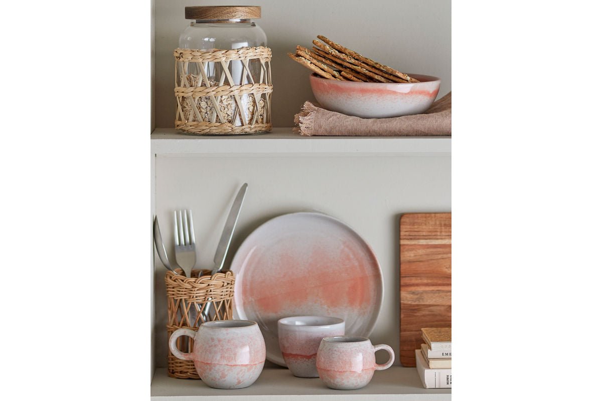 Ontbijtset Liora – steengoed met gestructureerde glazuur (12-delig)