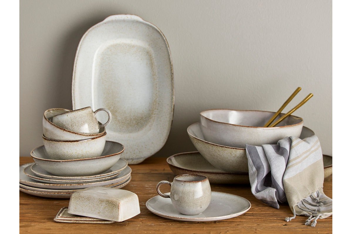 Ontbijtset Elani – Steengoed met handgemaakt karakter (12-delig)