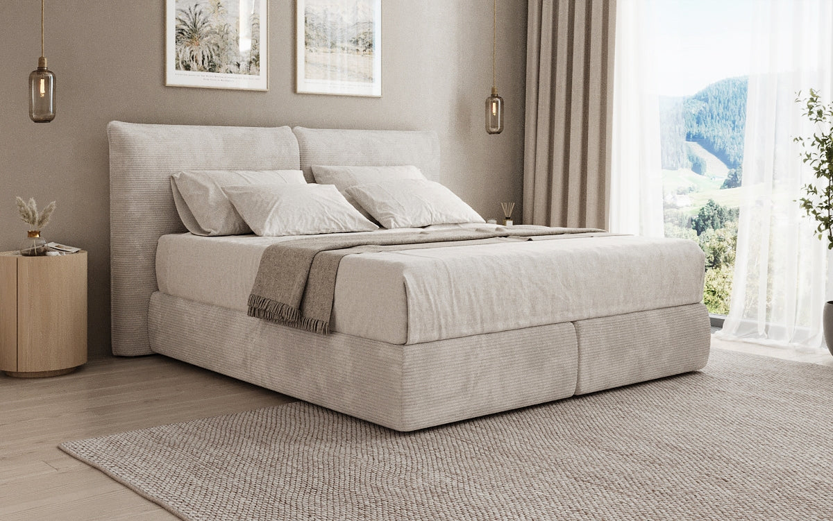 Boxspringbed Pillo in Ribstof