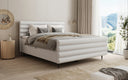 Boxspringbed Tubo in structuurstof met opbergruimte