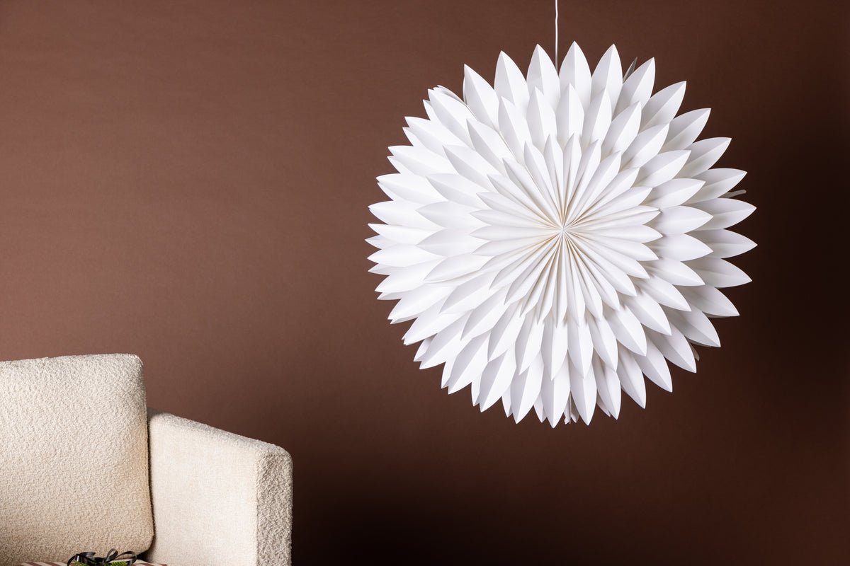 Kerstplafondlamp Starla - witte stervorm in 2 maten