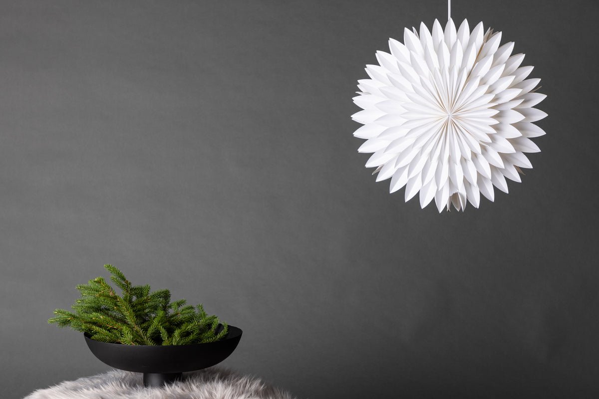 Kerstplafondlamp Starla - witte stervorm in 2 maten