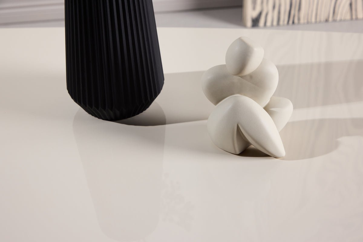 Salontafel Evania in Beige - met glanzend oppervlak