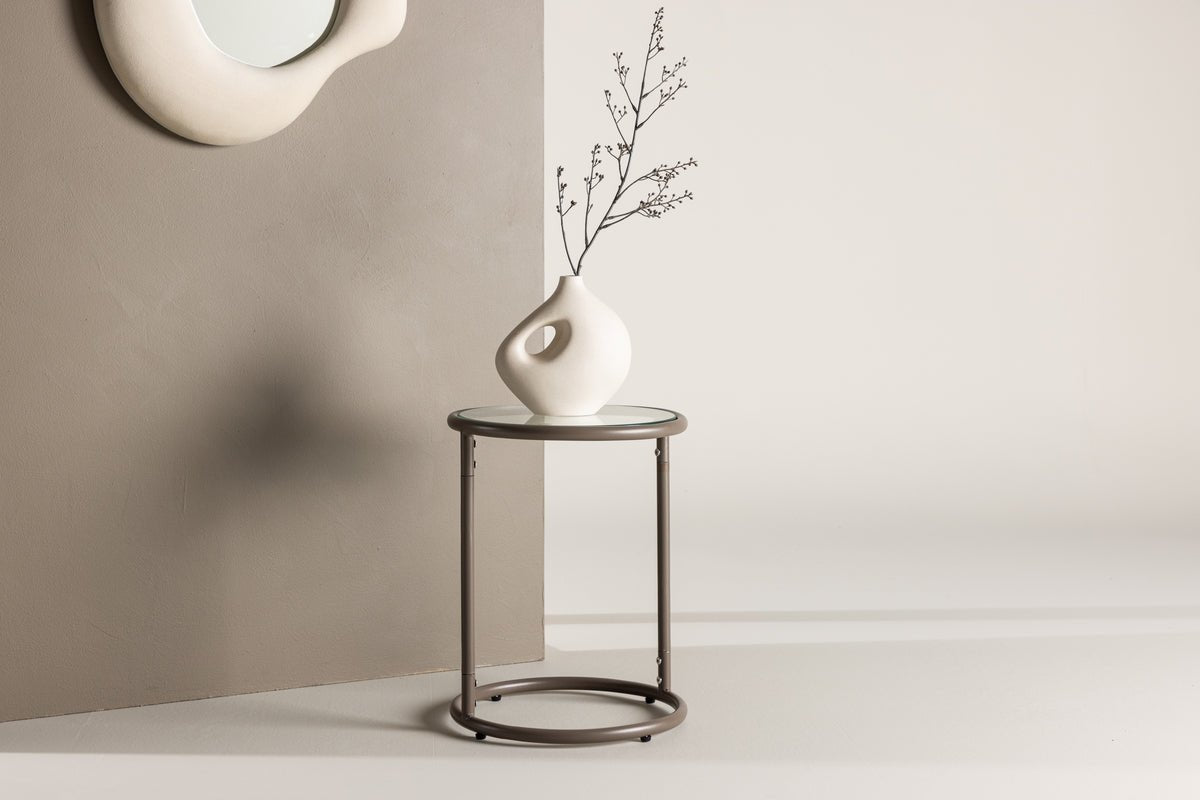 Bijzettafel Avenger – in Bruin met glasplaat