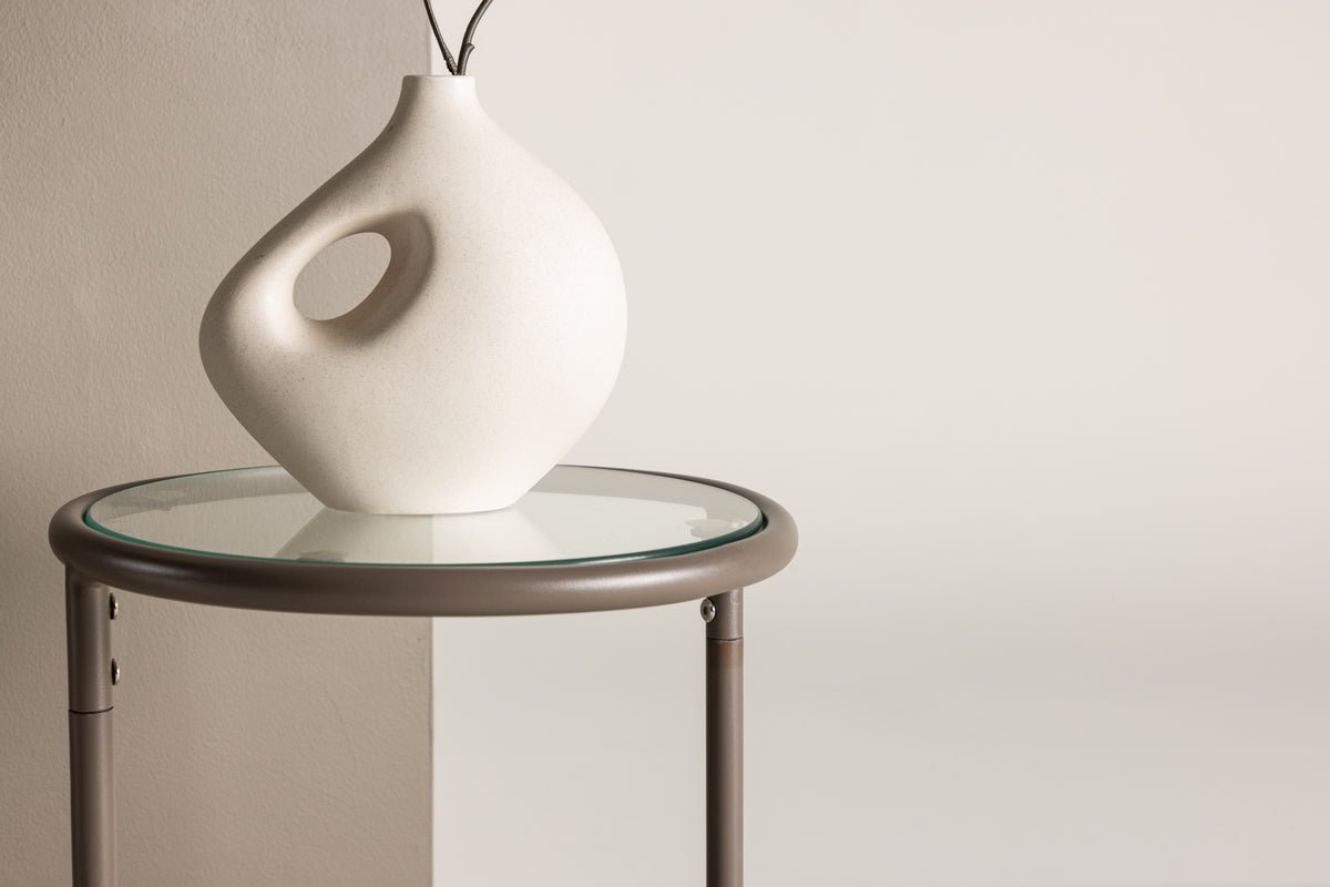 Bijzettafel Avenger – in Bruin met glasplaat