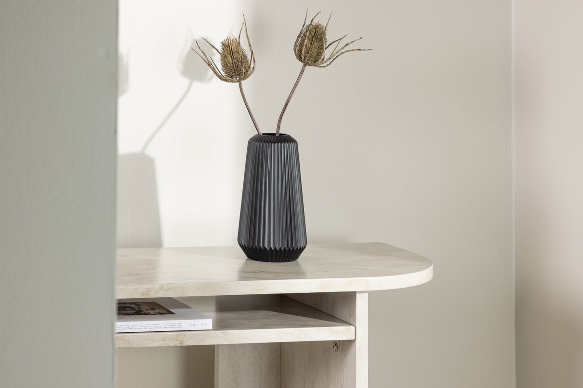 Bijzettafel Linda – in Beige met marmerlook