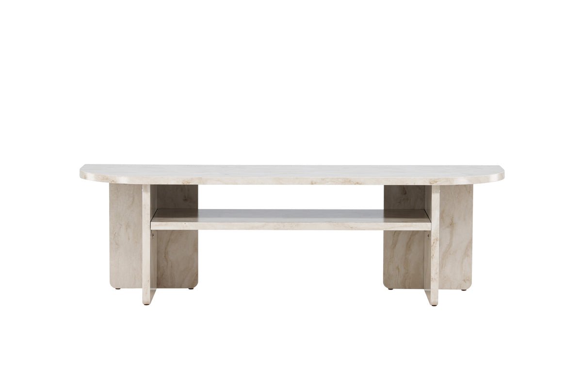 Designer TV-Lowboard Larenzo - Beige in marmerlook