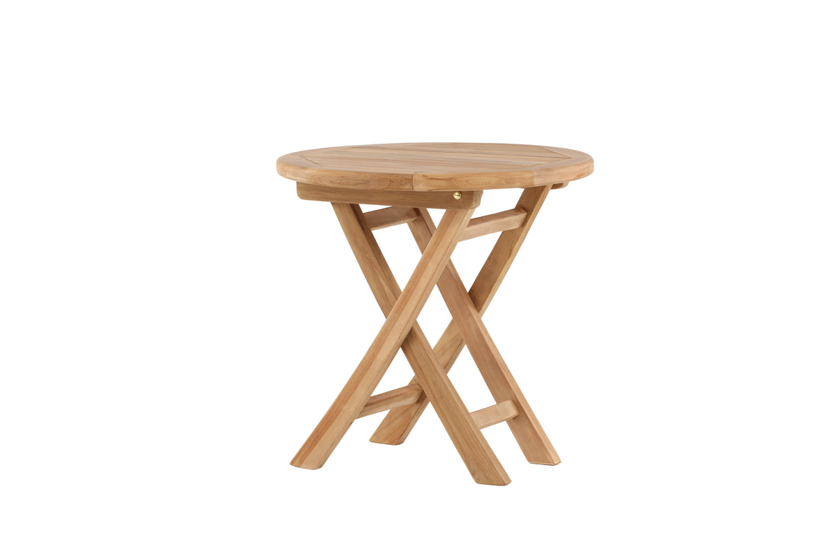 Salontafel Hans - Ø50 met teakhout in natuurlijke look