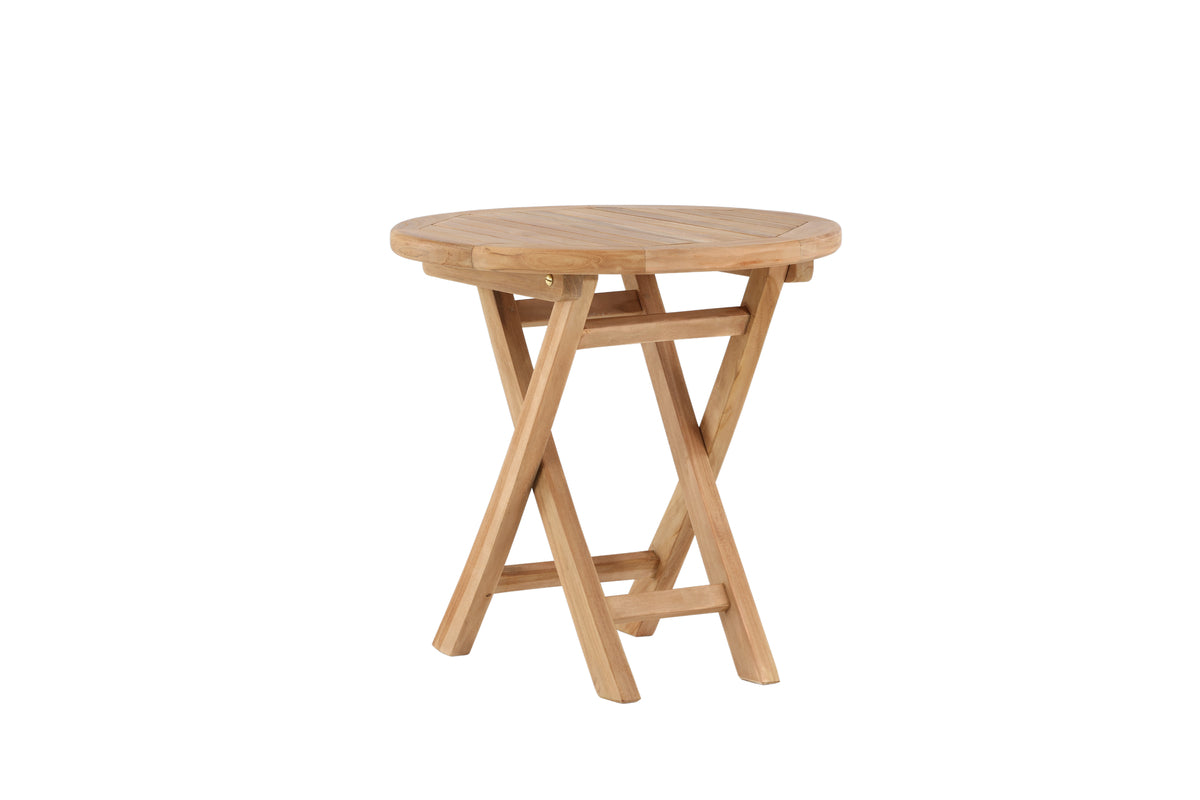 Salontafel Hans - Ø50 met teakhout in natuurlijke look