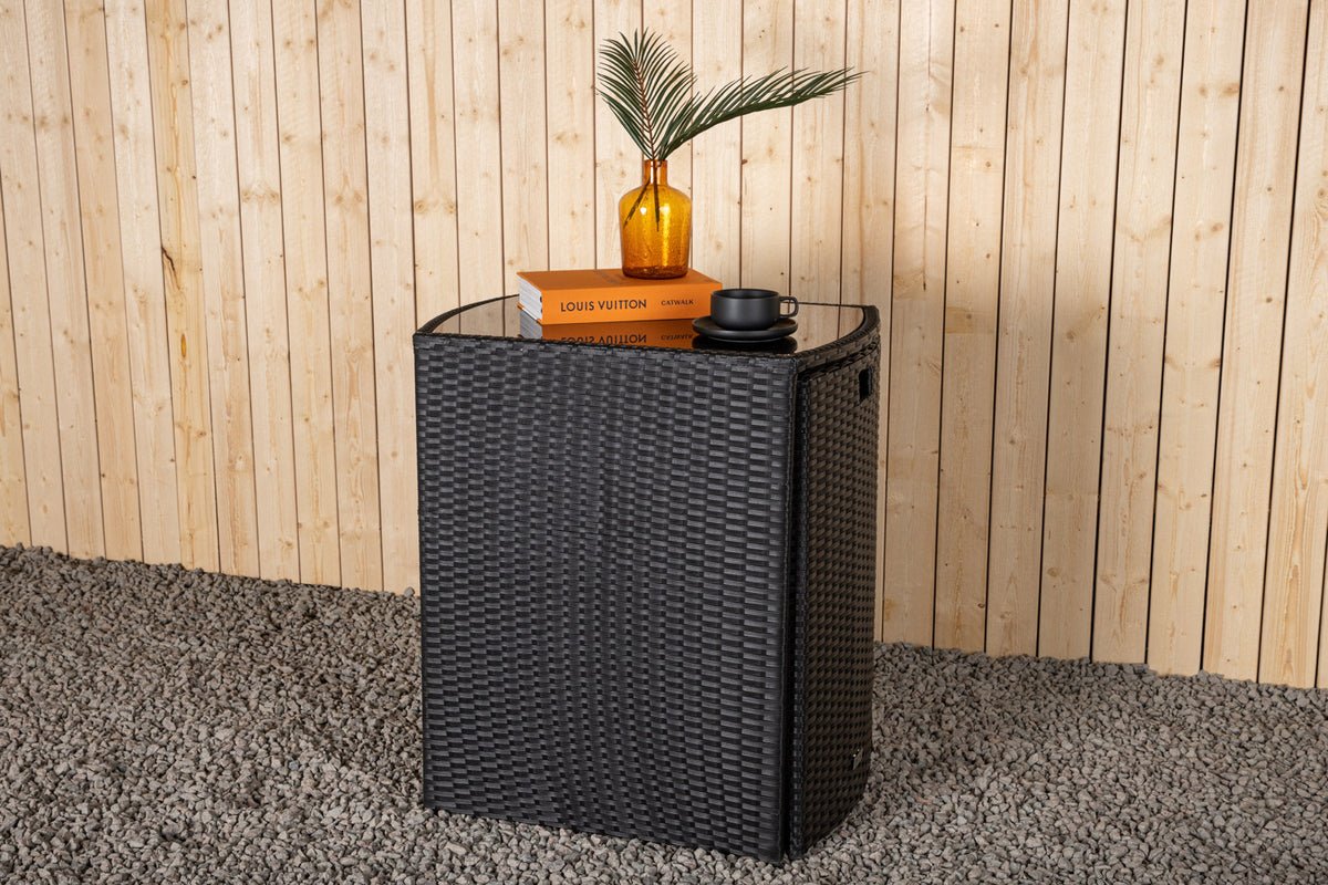 Balkonset Bob - in keuze uit zwart of grijs rattan