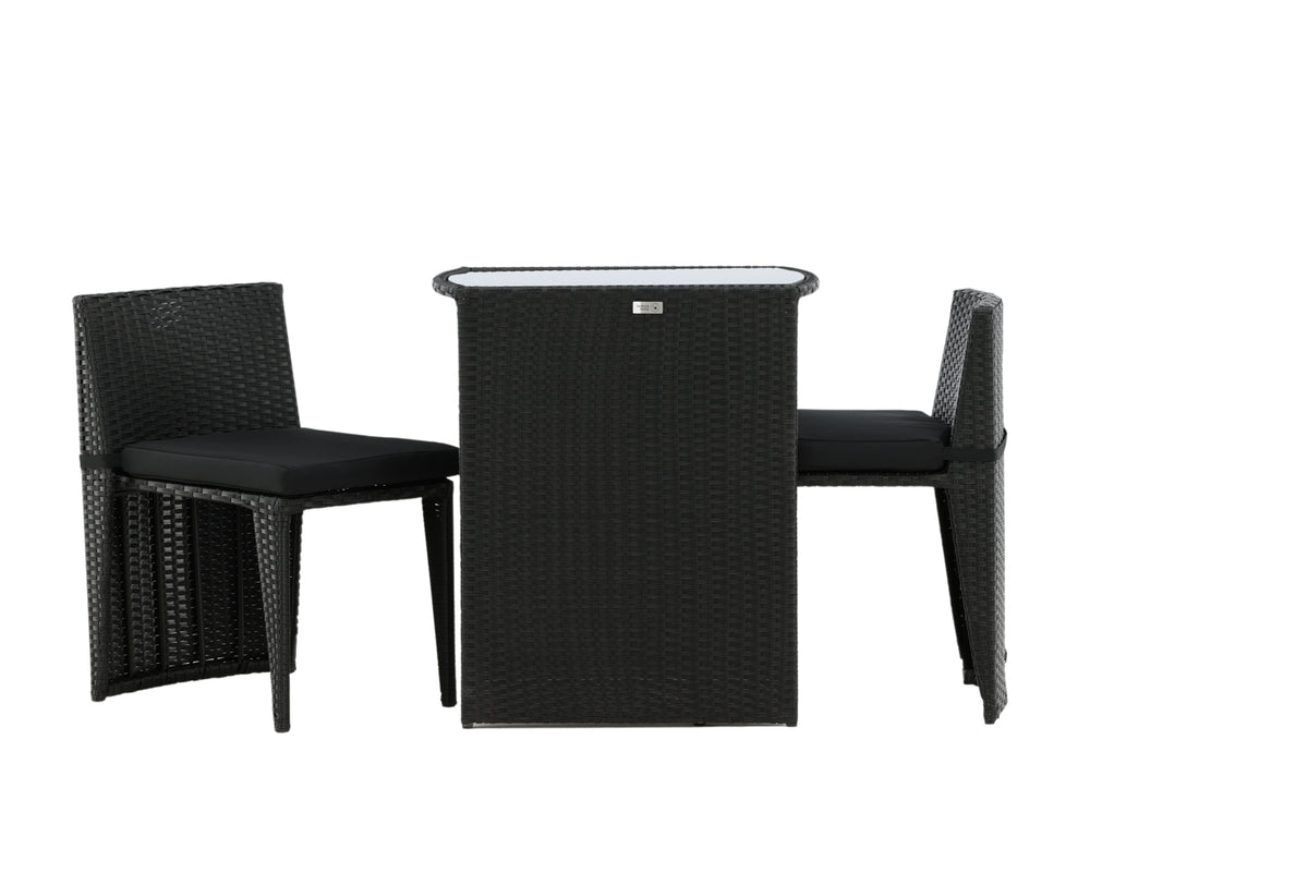 Balkonset Bob - in keuze uit zwart of grijs rattan