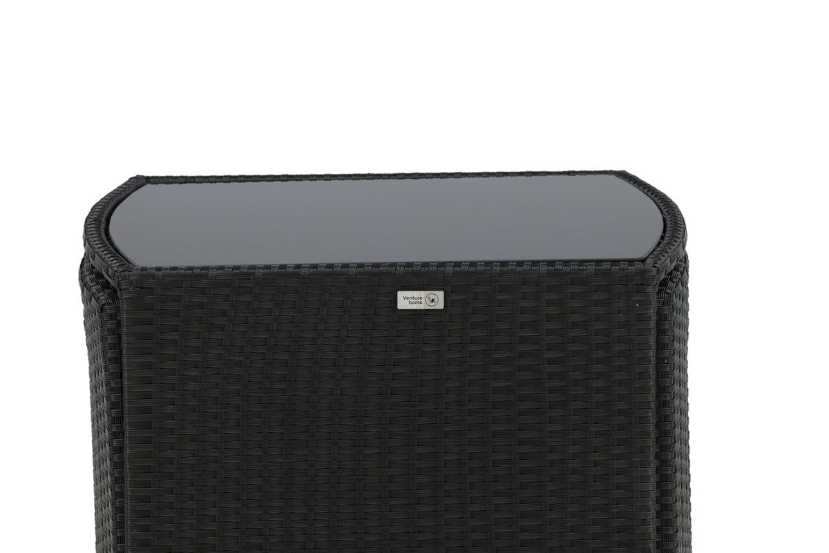 Balkonset Bob - in keuze uit zwart of grijs rattan