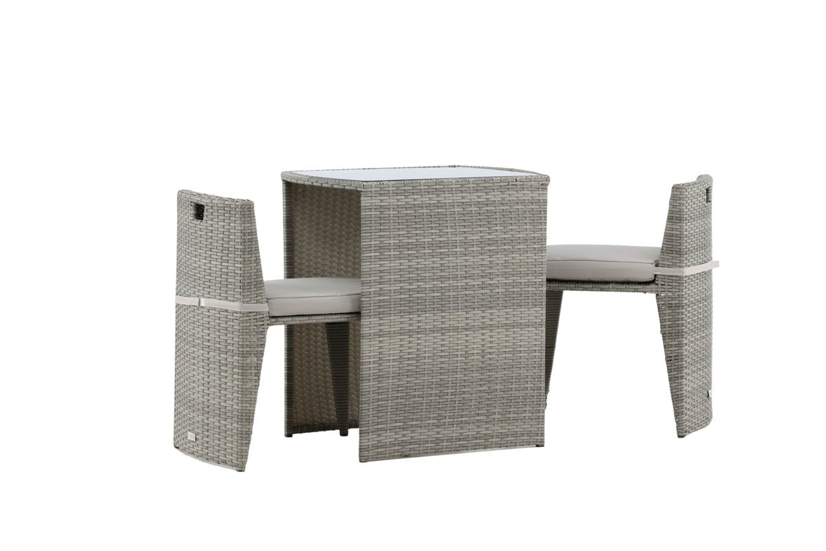 Balkonset Bob - in keuze uit zwart of grijs rattan