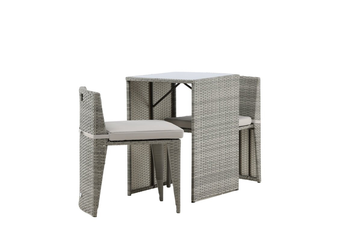 Balkonset Bob - in keuze uit zwart of grijs rattan