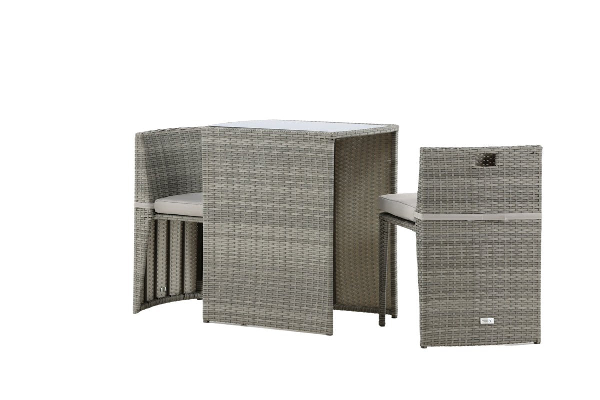 Balkonset Bob - in keuze uit zwart of grijs rattan