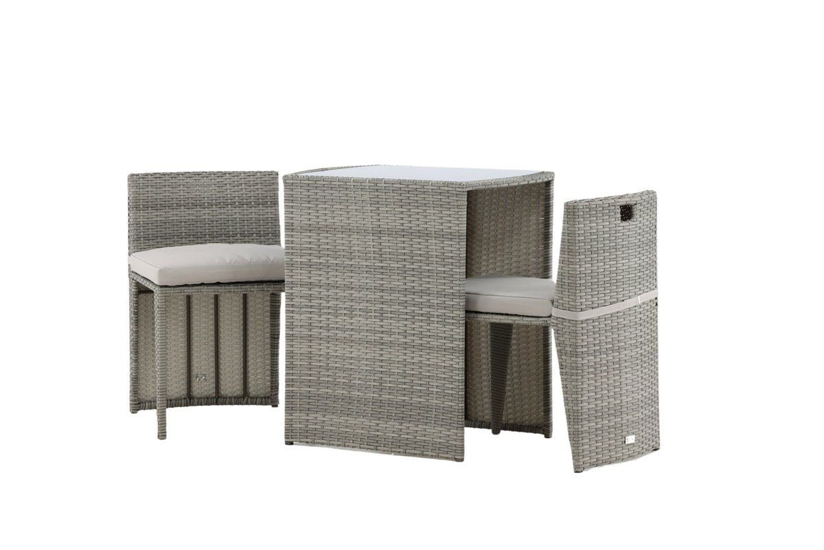 Balkonset Bob - in keuze uit zwart of grijs rattan