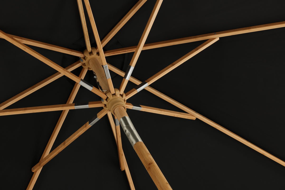 Tuinparasol Boho – Ø270 cm in keuze uit Zwart of Grijs