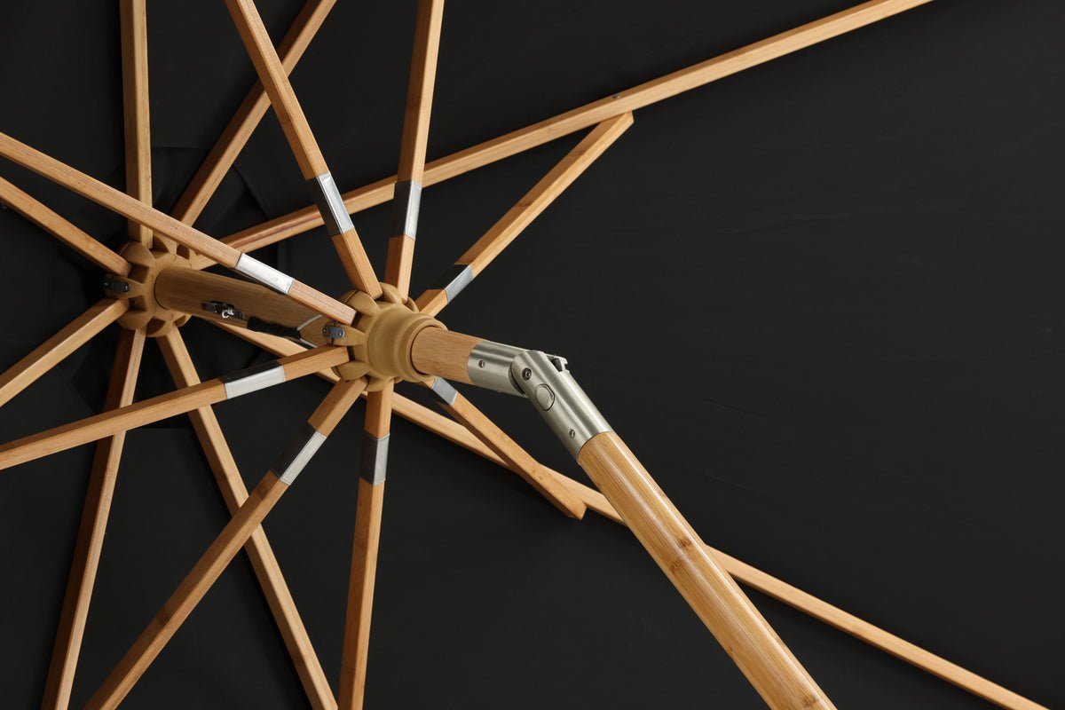 Tuinparasol Boho – Ø270 cm in keuze uit Zwart of Grijs