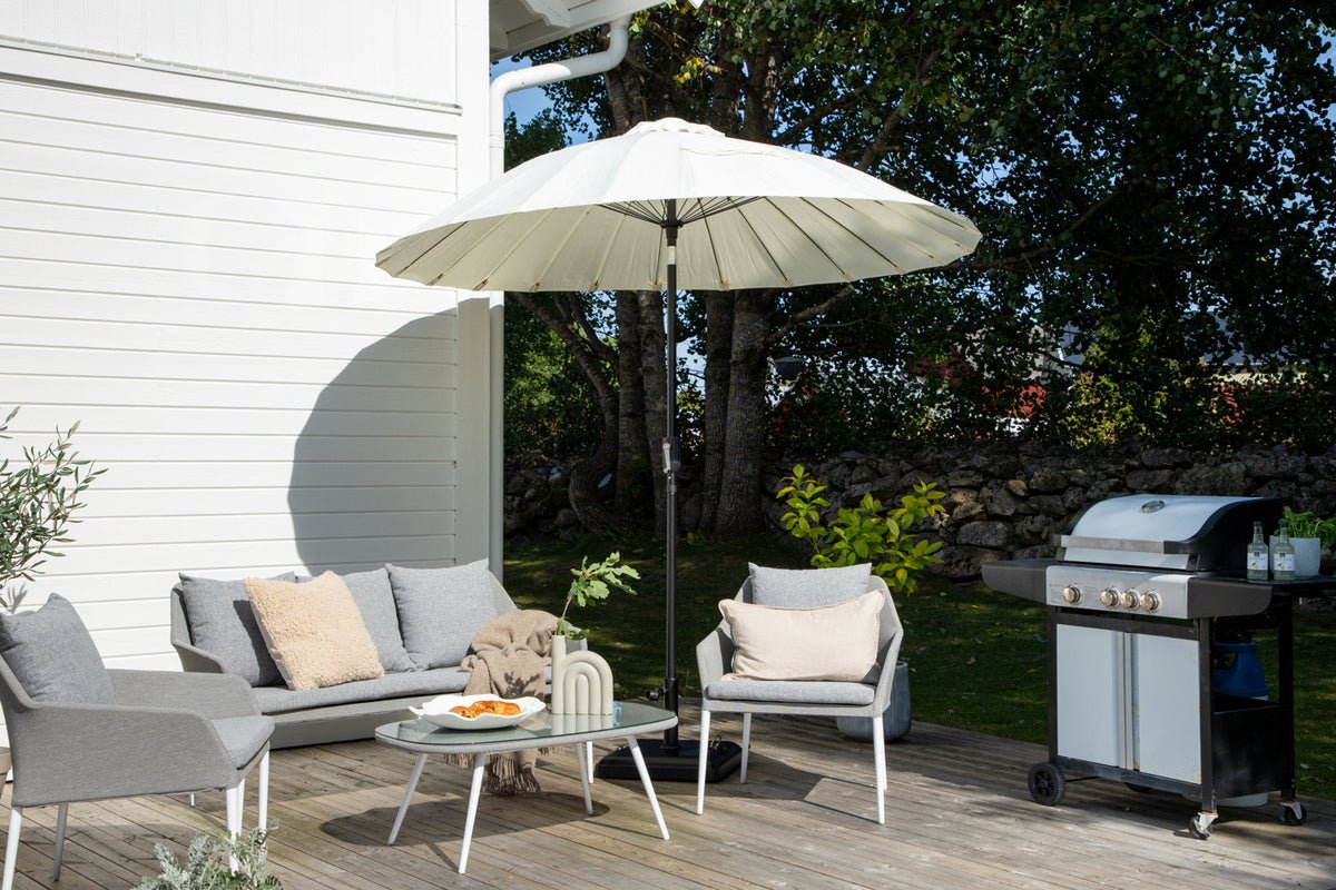 Tuinparasol Palma – Ø270 cm verkrijgbaar in Wit, Zwart, Grijs en Blauw