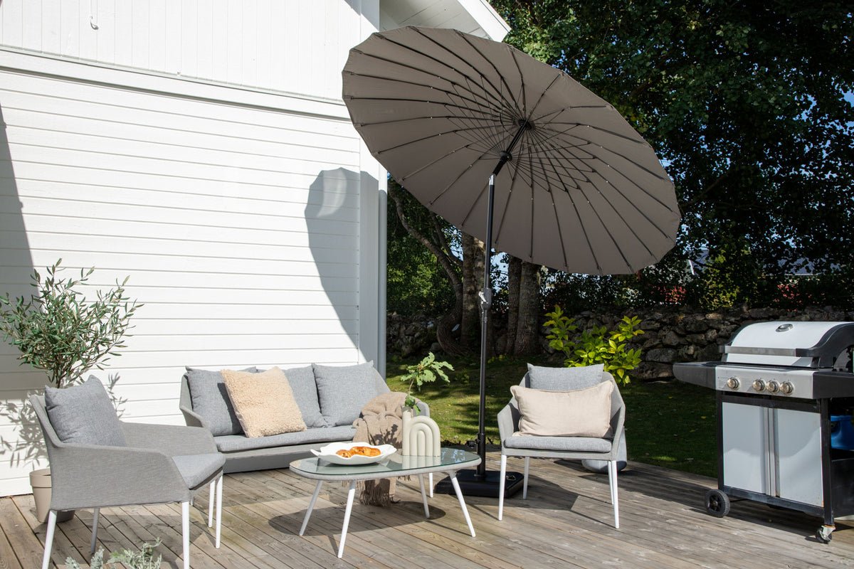 Tuinparasol Palma – Ø270 cm verkrijgbaar in Wit, Zwart, Grijs en Blauw