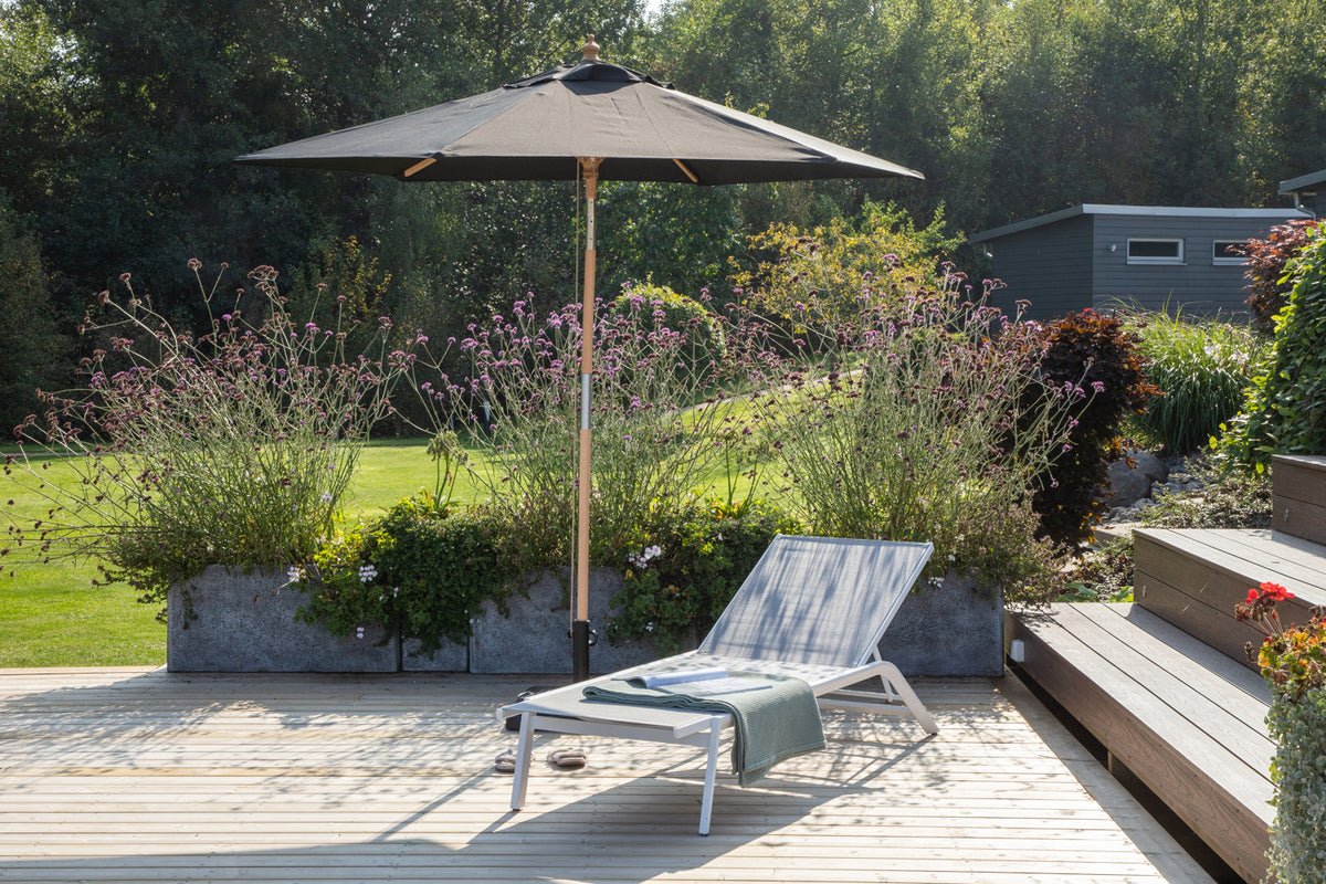 Tuinparasol Valenza – Ø250 cm in Zwart of Wit