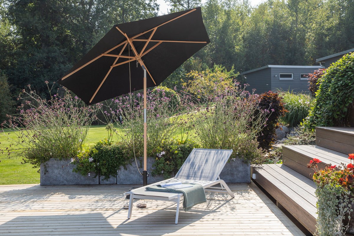 Tuinparasol Valenza – Ø250 cm in Zwart of Wit