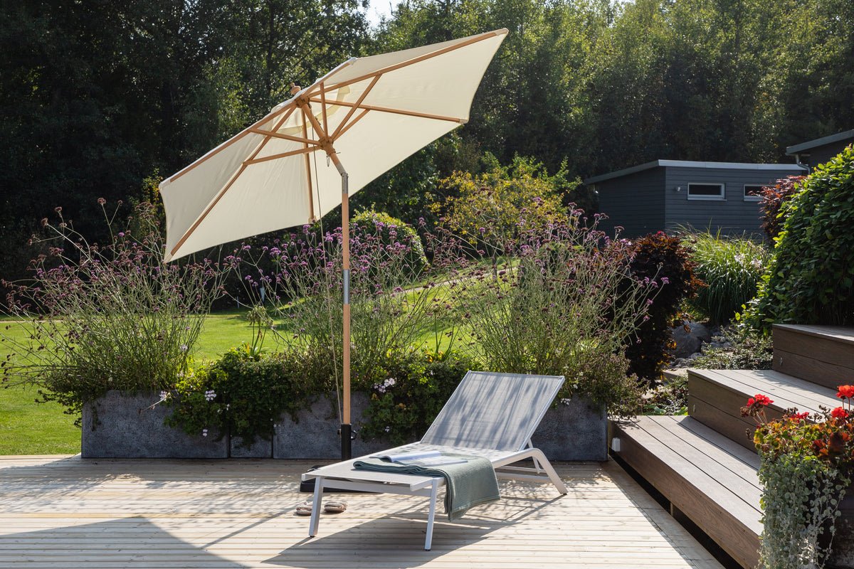 Tuinparasol Valenza – Ø250 cm in Zwart of Wit