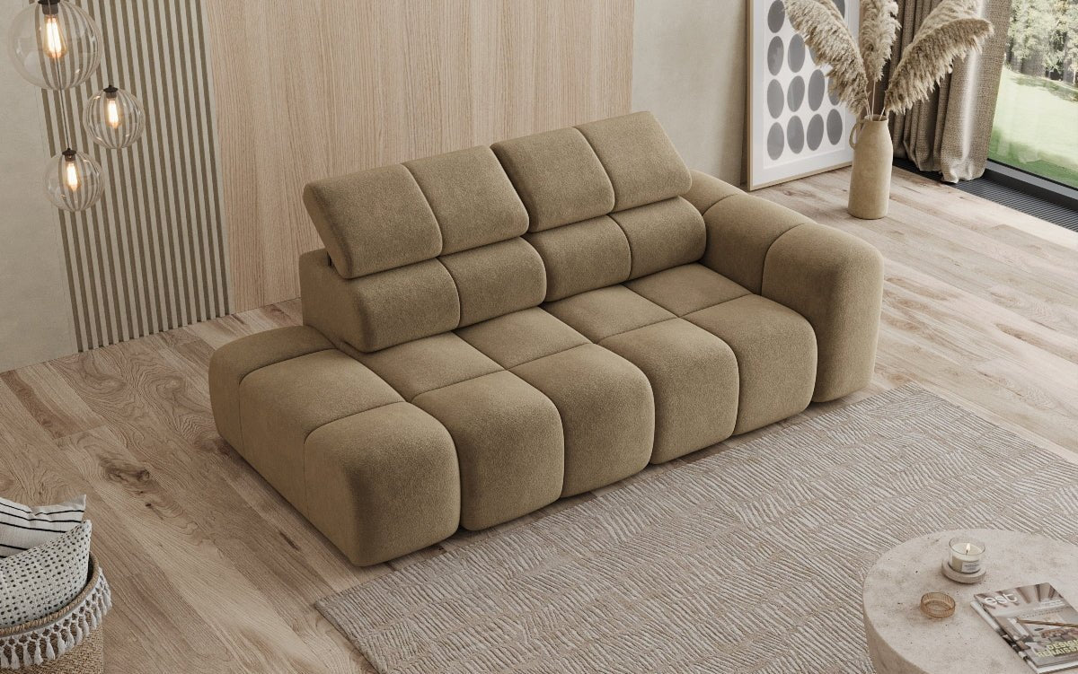 Designersofa 3-zits met chaise longue Mia in chenille