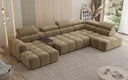Designersofa woonlandschap Mia met elektrische zitverlenging in Chenille