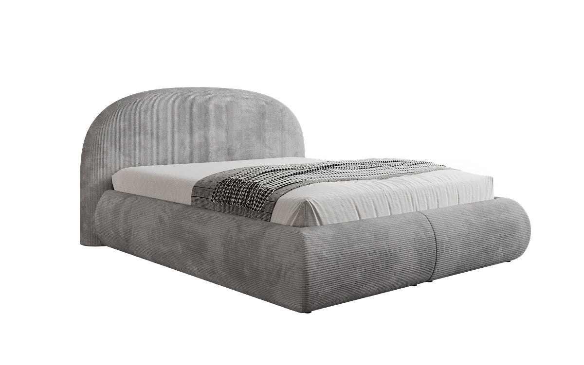 Design gestoffeerd bed Loop in Ribstof met opbergruimte