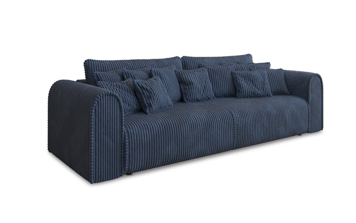 Designerbank Big Buddy 3-zits met slaapfunctie en opbergruimte in breed ribfluweel