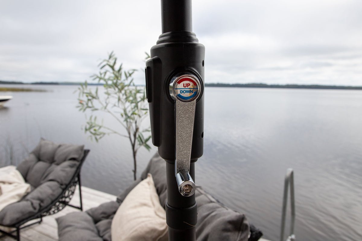 Parasol Lightning – Ø270 cm in keuze uit Zwart of Grijs