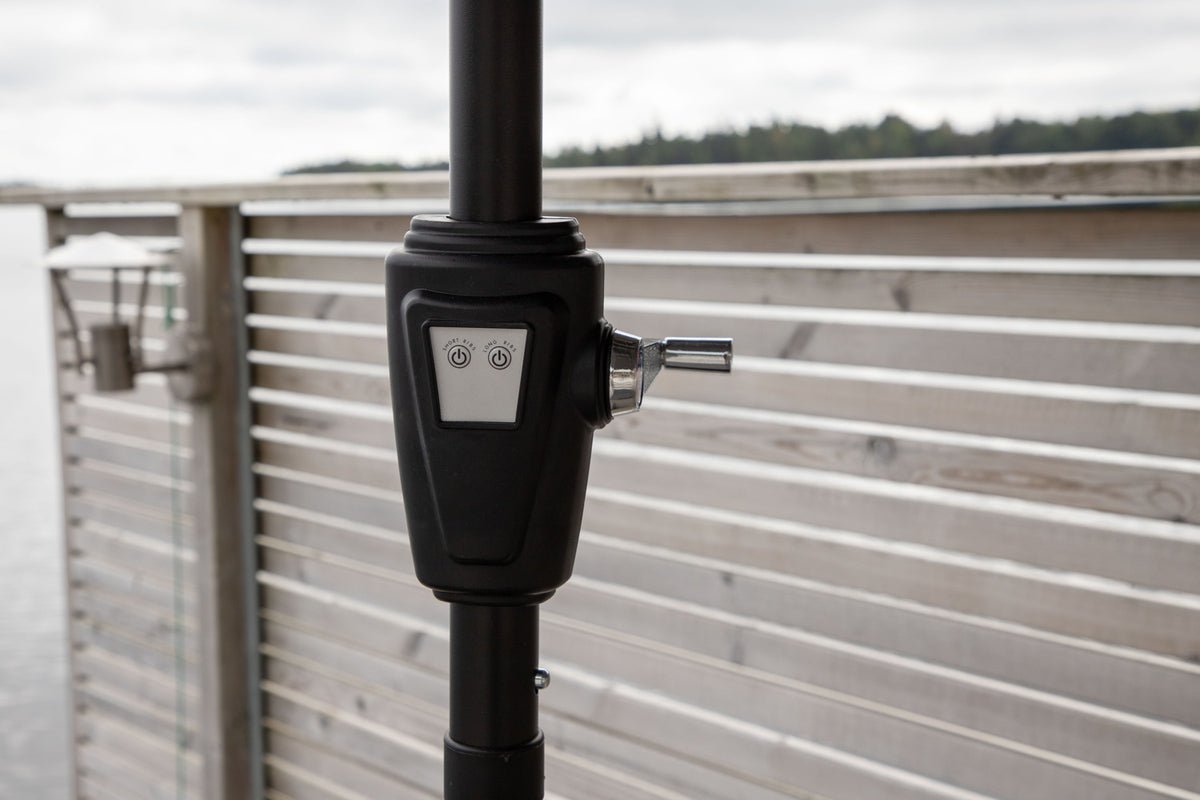 Parasol Lightning – Ø270 cm in keuze uit Zwart of Grijs