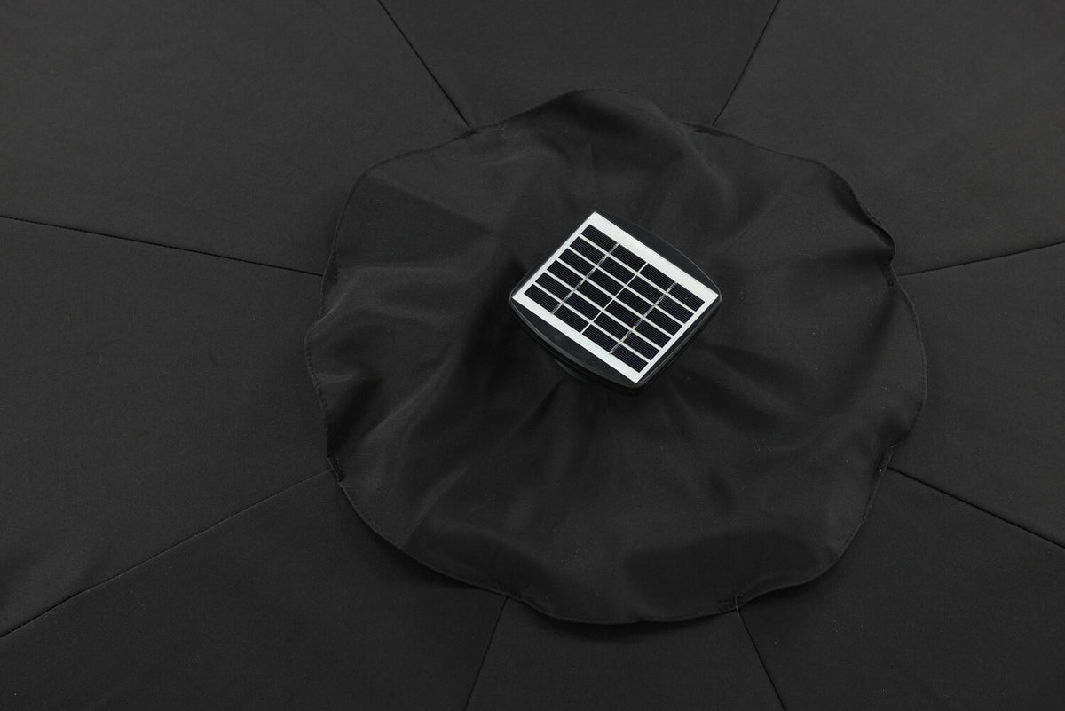 Parasol Lightning – Ø270 cm in keuze uit Zwart of Grijs