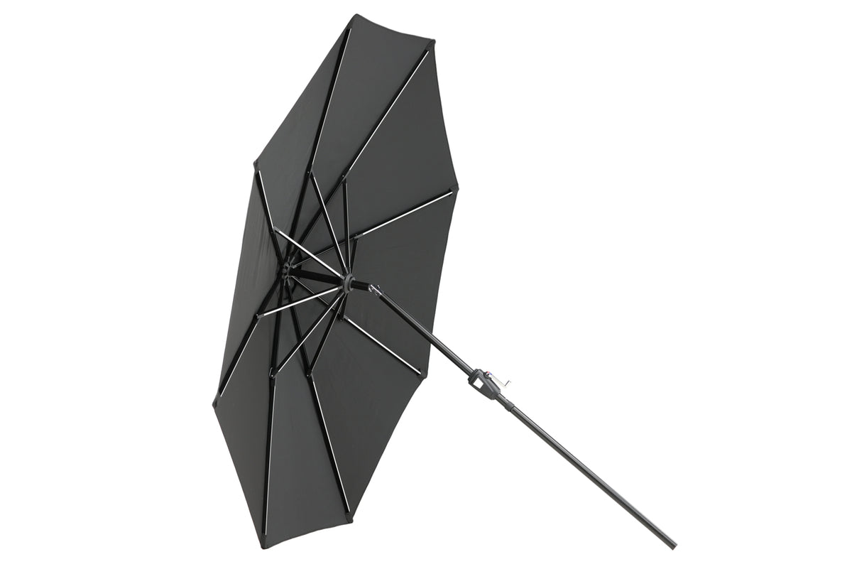 Parasol Lightning – Ø270 cm in keuze uit Zwart of Grijs
