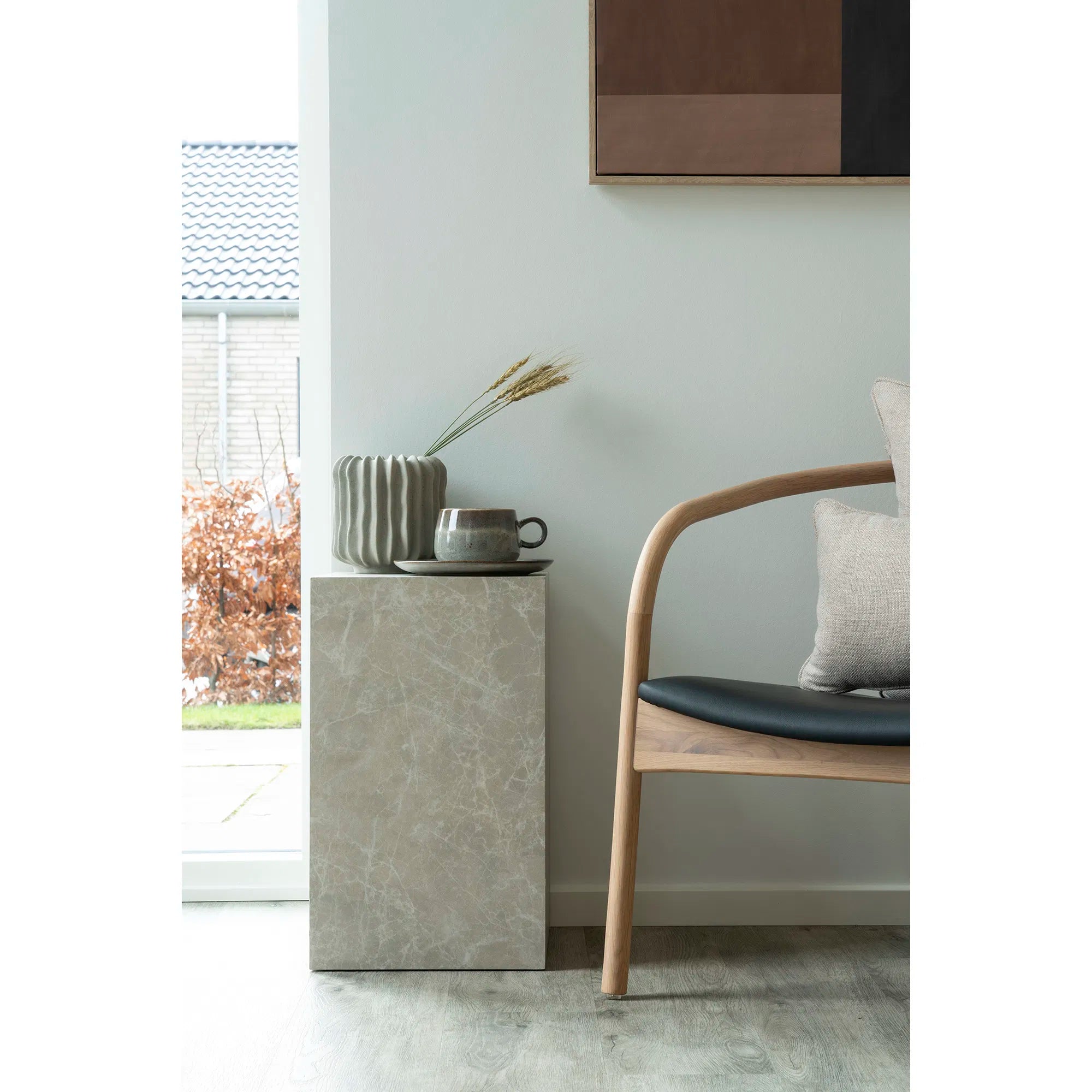 Designer salontafel/bijzettafel Parijs in marmerlook 30x30x50 cm