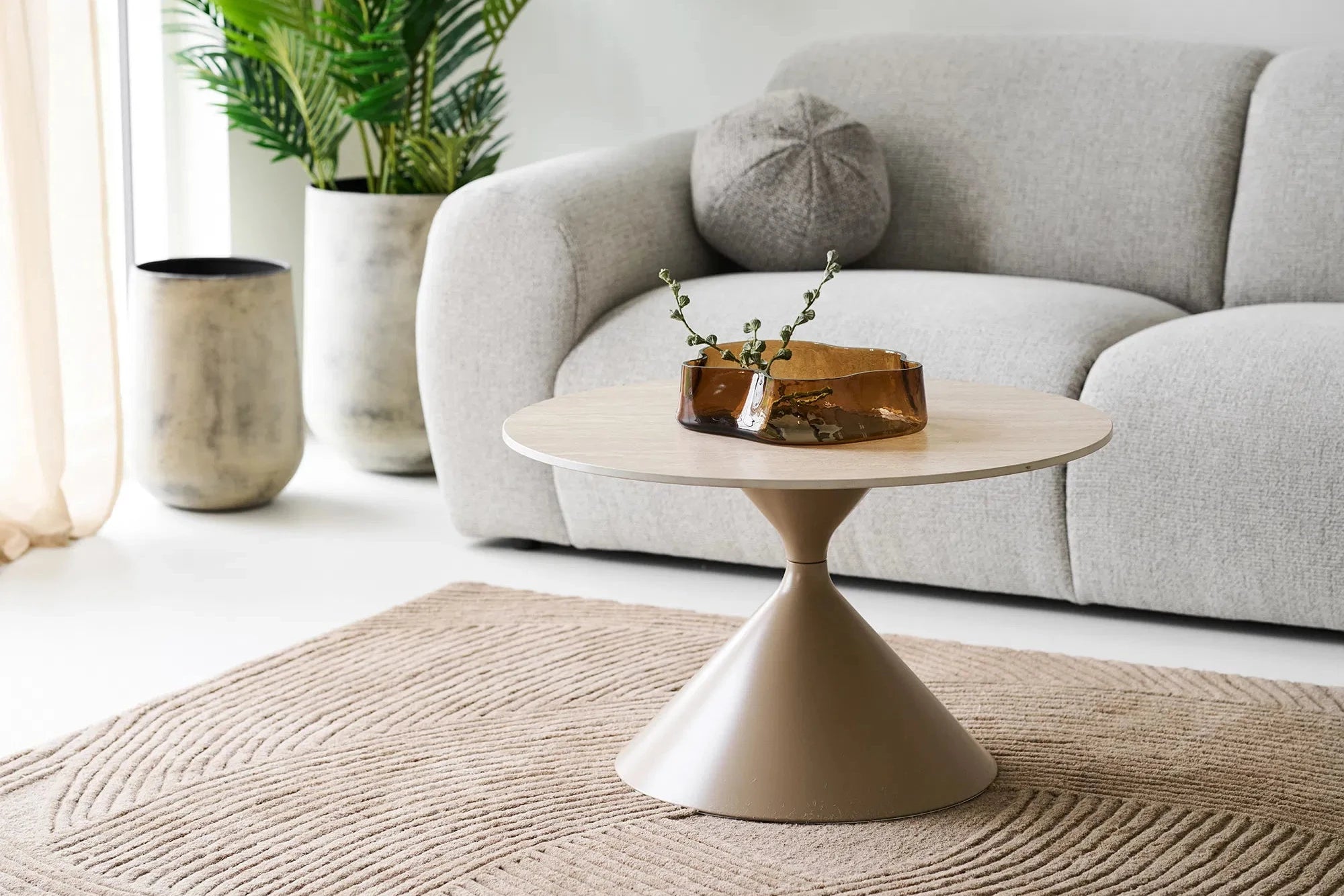 Salontafel Elvaris - met keramische plaat in travertijn-look