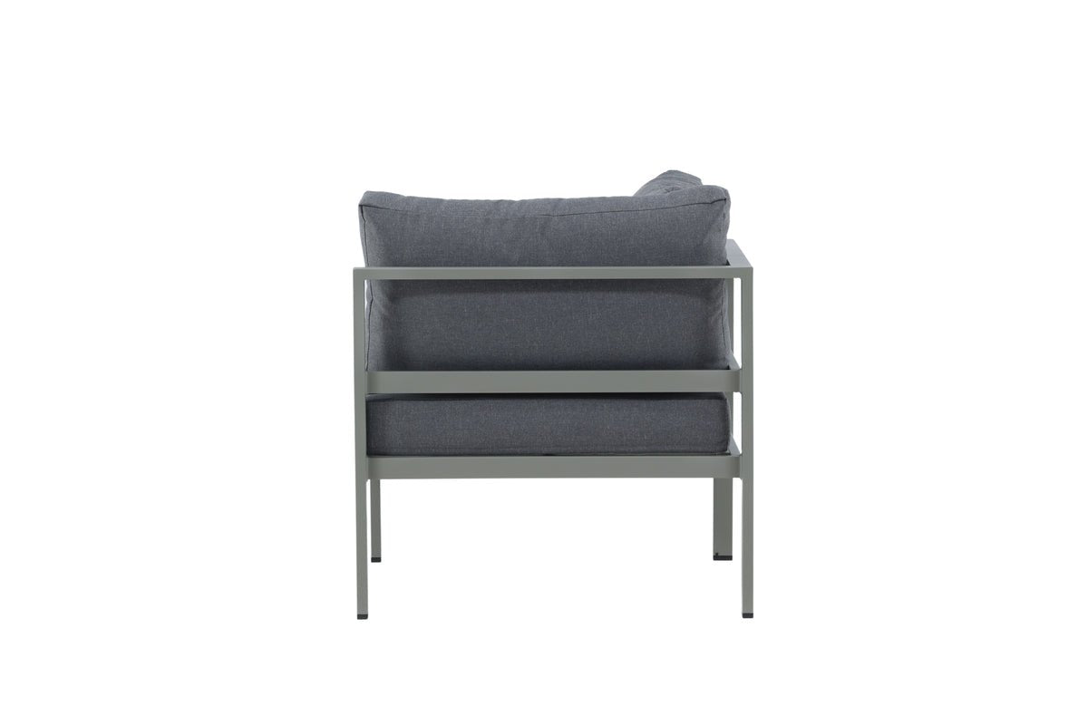 Hoekmodule tuinbank Borelio - Van aluminium in de kleuren Khaki en Beige