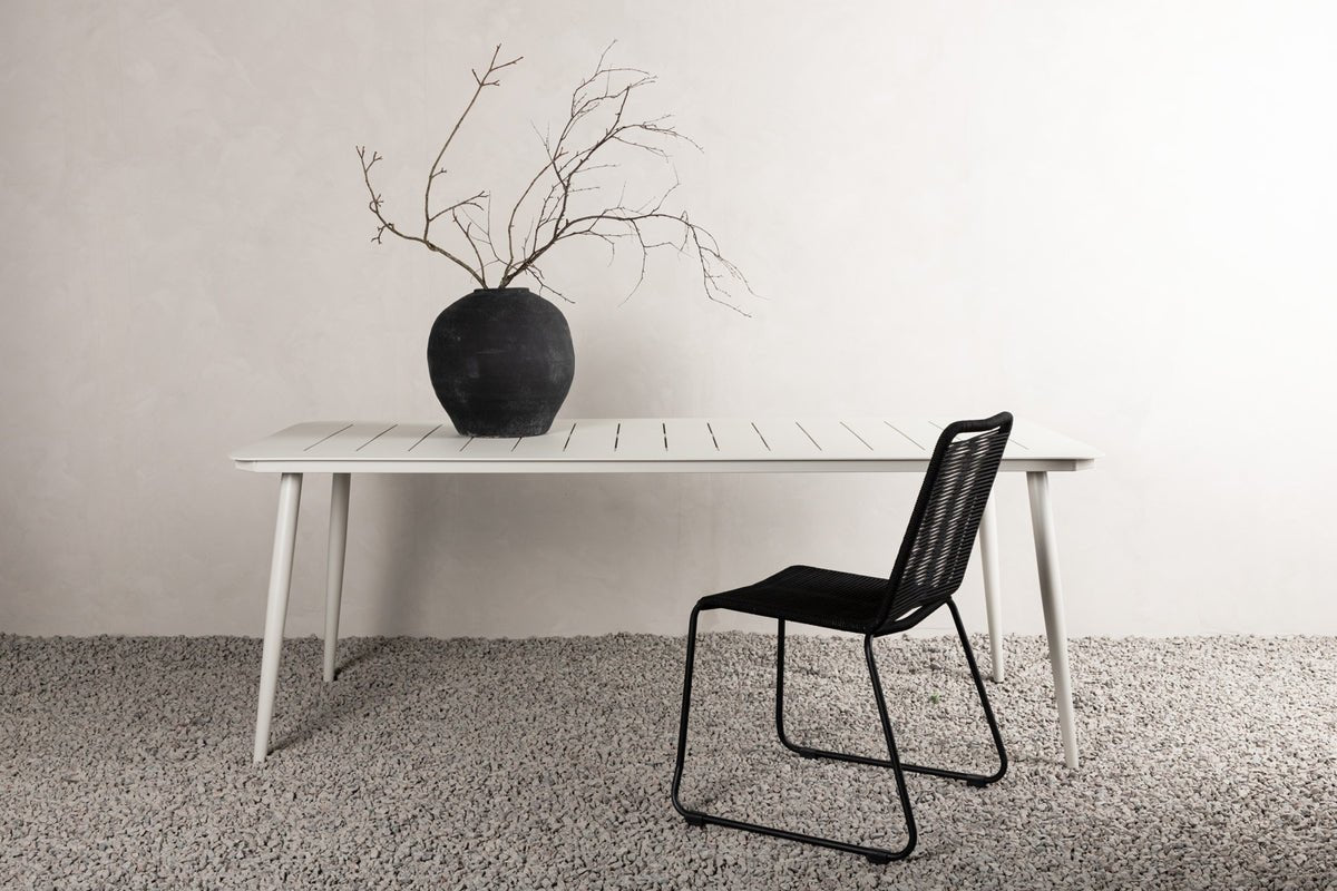 Tuin tafel Imani - rechthoekige, beige eettafel van aluminium