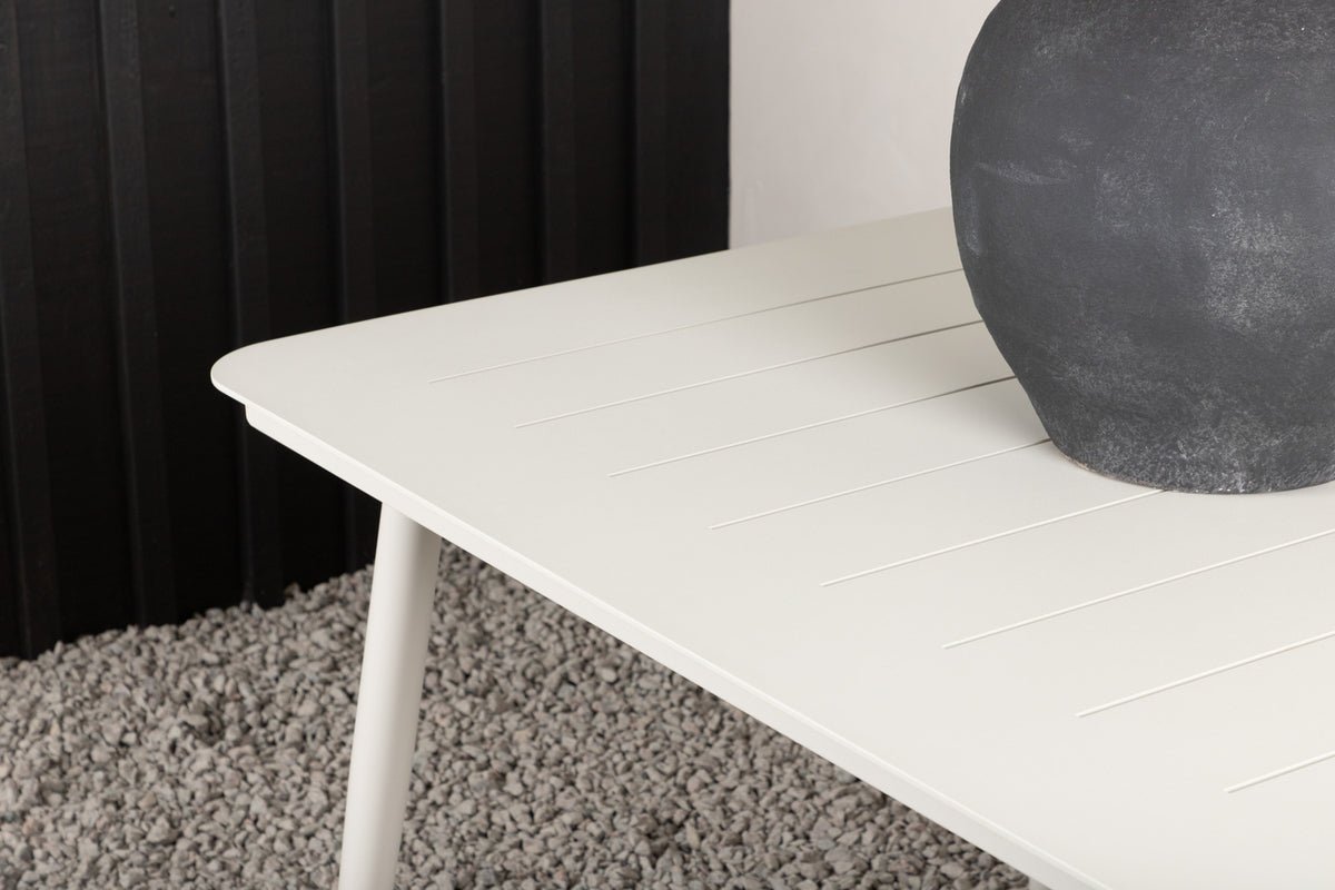 Tuin tafel Imani - rechthoekige, beige eettafel van aluminium